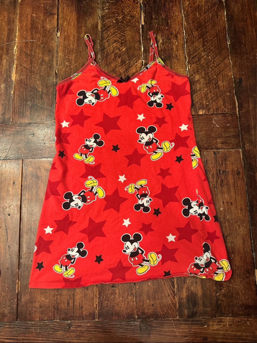 Disney Mickey Red Star Print Slip Dress. Size Small
